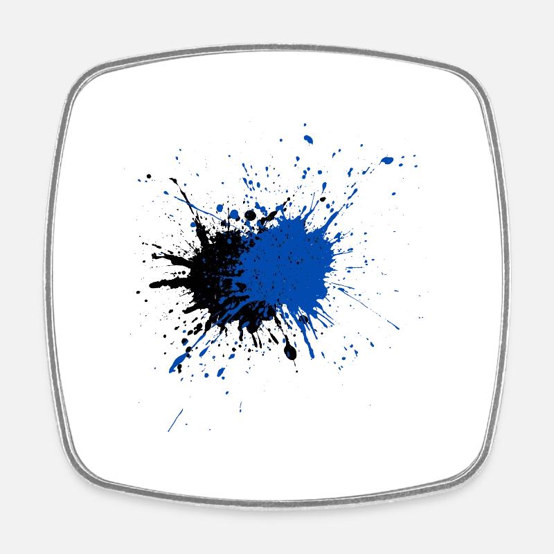 Kreativer blauer Farbspritzer Druck - Viereckiger Kühlschrankmagnet - Weiß
