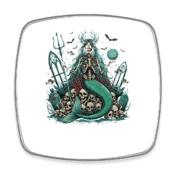 Occult Sea Mage with Skull - Square fridge magnet - white - Front