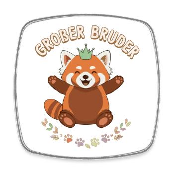 Niedlicher Raccoon mit Krone und Spruch - Viereckiger Kühlschrankmagnet - Weiß - Vorne