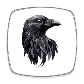 Rabe Krähe Vogel Rabenkrähe Dohle Schwarze Raben - Viereckiger Kühlschrankmagnet - Weiß - Vorne