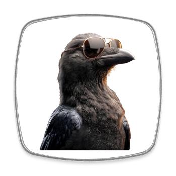 Rabe Krähe Vogel Rabenkrähe Dohle Schwarze Raben - Viereckiger Kühlschrankmagnet - Weiß - Vorne