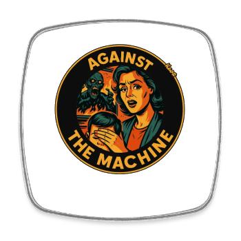 Gegen Die Maschine Eltern - Viereckiger Kühlschrankmagnet - Weiß - Vorne