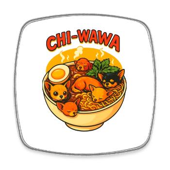Chi-Wawa Nudelschüssel Illustration - Viereckiger Kühlschrankmagnet - Weiß - Vorne