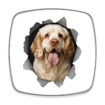 Clumber Spaniel - Square fridge magnet - white - Front