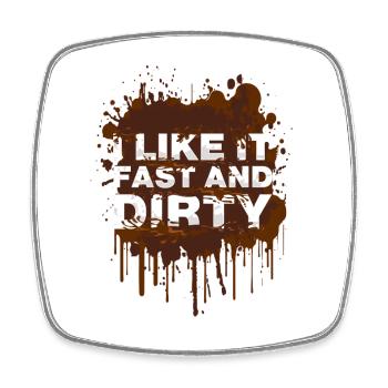 Fast and dirty Schlammlauf Mud Run Muddy Race - Square fridge magnet - white - Front