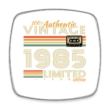 1985 Vintage Retro Birthday Gift - Square fridge magnet - white - Front