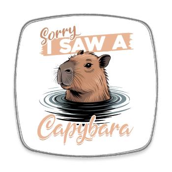 Esthétique amusante Kawaii Capybara - Magnet carré - blanc - Devant