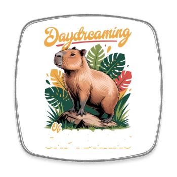 Esthétique amusante Kawaii Capybara - Magnet carré - blanc - Devant