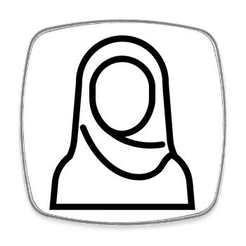 Muslimische Frau - Viereckiger Kühlschrankmagnet - Weiß - Vorne