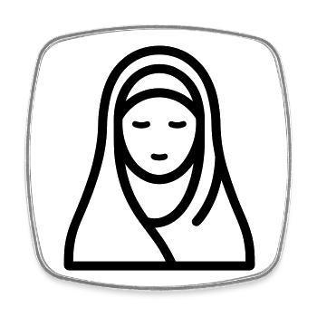 Muslimische Frau - Viereckiger Kühlschrankmagnet - Weiß - Vorne