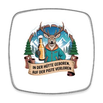 Team Party Ski Holiday Ski & Snowboarder Après Ski - Square fridge magnet - white - Front