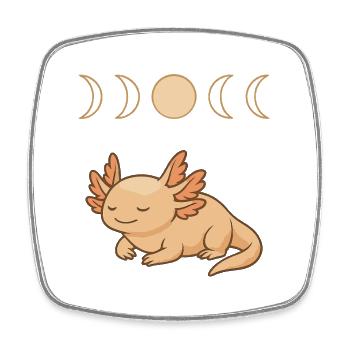 Axolotl Design – Mystic Mondphasen - Viereckiger Kühlschrankmagnet - Weiß - Vorne