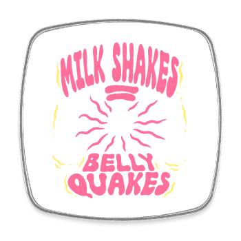 Laktoseintolerant Milk Shakes Belly Quakes - Viereckiger Kühlschrankmagnet - Weiß - Vorne