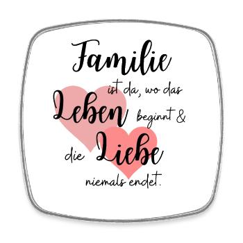 Family Love Saying Quote Design - Square fridge magnet - white - Front