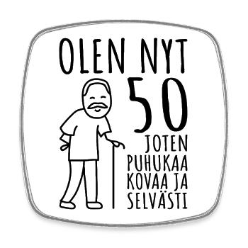 50 Geburtstag Mann 50er Ich bin 50 Jahre alt - Viereckiger Kühlschrankmagnet - Weiß - Vorne