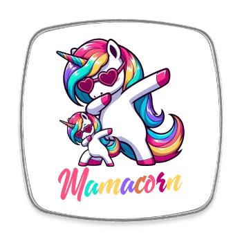 Mamacorn Mom Unicorn Mother Baby Grain Unicorn - Square fridge magnet - white - Front
