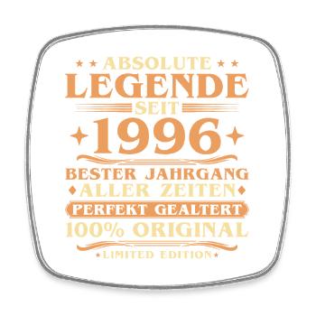 Vintage 1996 Born Vintage - 30th Birthday - Square fridge magnet - white - Front