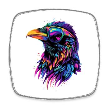 Rabe Krähe Vogel Rabenkrähe Dohle Schwarze Raben - Viereckiger Kühlschrankmagnet - Weiß - Vorne