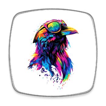 Rabe Krähe Vogel Rabenkrähe Dohle Schwarze Raben - Viereckiger Kühlschrankmagnet - Weiß - Vorne