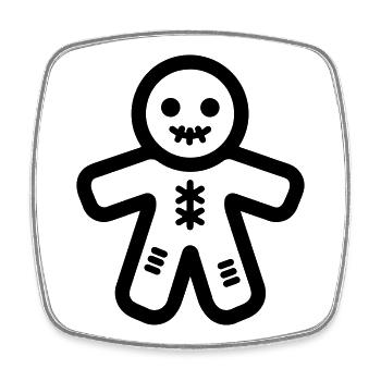 Voodoo Doll - Square fridge magnet - white - Front