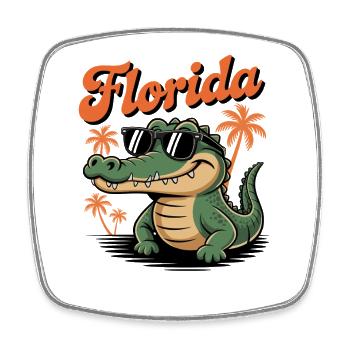 Florida Alligator - Square fridge magnet - white - Front