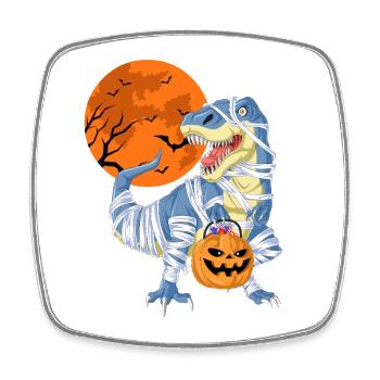 T-Rex Mummy Halloween - Square fridge magnet - white - Front