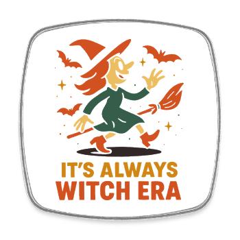 Witch Era Halloween Party Fun - Square fridge magnet - white - Front