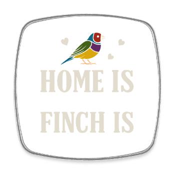Gouldamadine Home is Gouldian Finch Prachtfink - Square fridge magnet - white - Front