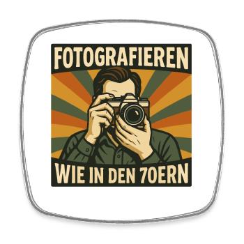 Photographier comme dans les années 70 - Magnet carré - blanc - Devant