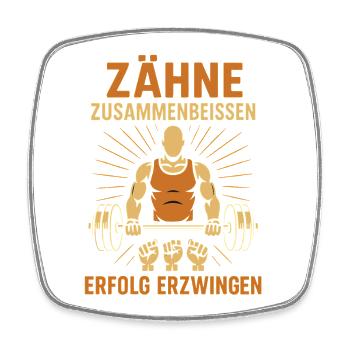 Bodybuilder Shirt Motivation Gym Sport Train Hard - Viereckiger Kühlschrankmagnet - Weiß - Vorne