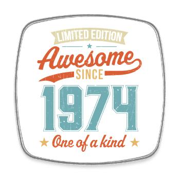 Awesome Since 1974 - Square fridge magnet - white - Front