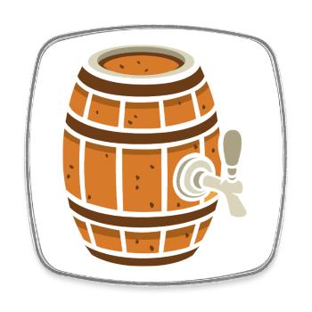 Rustikales Bierfass Cartoon - Viereckiger Kühlschrankmagnet - Weiß - Vorne
