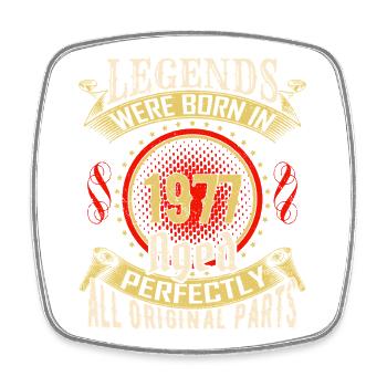 Legends Born in 1977 - Square fridge magnet - white - Front