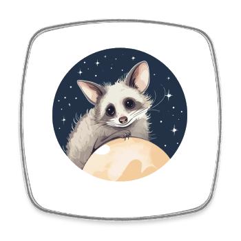 Oppossum Sternenhimmel - Viereckiger Kühlschrankmagnet - Weiß - Vorne