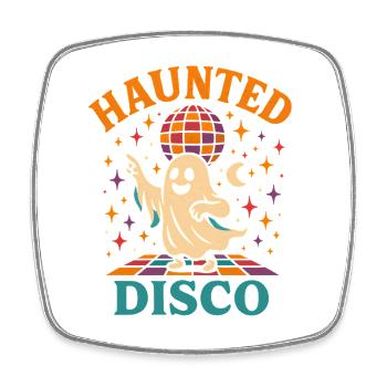 Ghost Disco Halloween - Square fridge magnet - white - Front