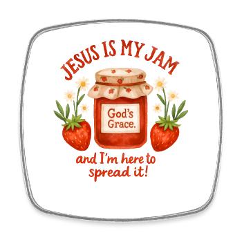 Jesus Jam God's Grace - Square fridge magnet - white - Front