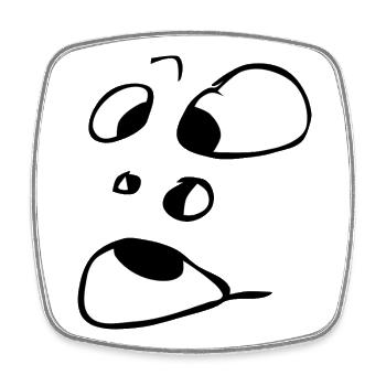 Ahh! Face Ghost Ghost Halloween Comic - Square fridge magnet - white - Front
