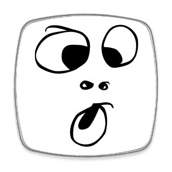 Oh! Face Ghost Ghost Halloween Comic - Square fridge magnet - white - Front