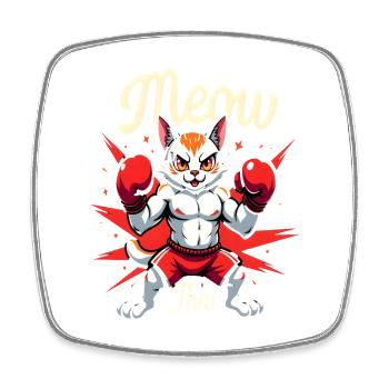 Funny Muay Thai Boxing Muay Thai - Viereckiger Kühlschrankmagnet - Weiß - Vorne