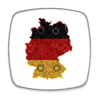 Deutschland - Chip - Viereckiger Kühlschrankmagnet - Weiß - Vorne