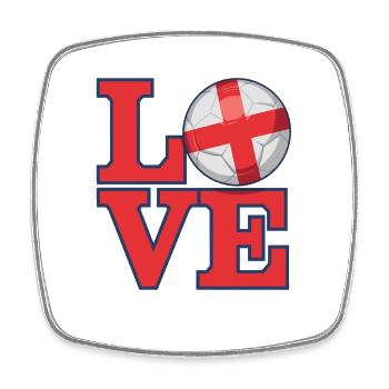 L’amour pour le drapeau de l’Angleterre de football - Magnet carré - blanc - Devant