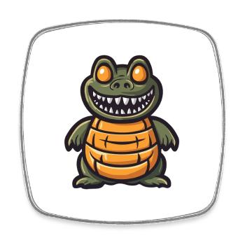 Alligator Halloween Comic Lustig - Viereckiger Kühlschrankmagnet - Weiß - Vorne