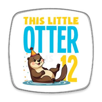 Dieser Otter ist 12 - süßes Geburtstagsmotiv - Viereckiger Kühlschrankmagnet - Weiß - Vorne