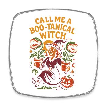 Nennen Sie mich eine boo-tanische Hexe Halloween-Design - Viereckiger Kühlschrankmagnet - Weiß - Vorne