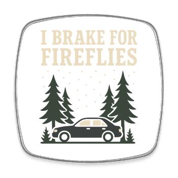 Firefly Summer Night Glow Bug Nostalgic - Square fridge magnet - white - Front
