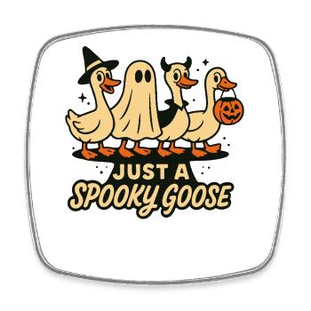 Just A Spooky Goose Halloween Party Fun - Square fridge magnet - white - Front
