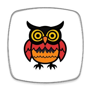 hibou Halloween bande dessinée drôle - Magnet carré - blanc - Devant