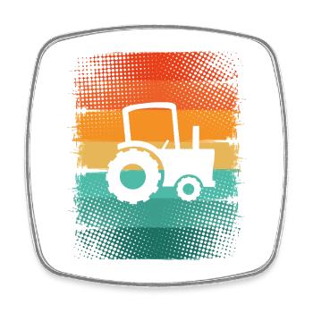 Tractor - Square fridge magnet - white - Front
