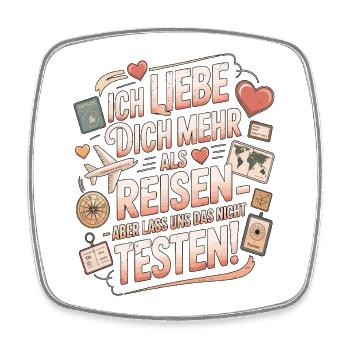 Ich Liebe Dich Mehr Als Reisen Humor - Viereckiger Kühlschrankmagnet - Weiß - Vorne