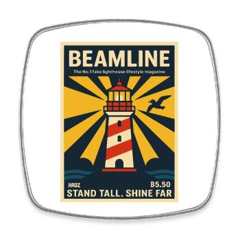 Leuchtturm Vintage Poster Beamline - Viereckiger Kühlschrankmagnet - Weiß - Vorne